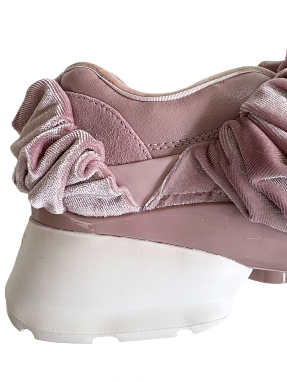 EUC Kate Spade Velvet Scrunchie Sneakers Mauve Size 6.5 - Picture 5 of 8